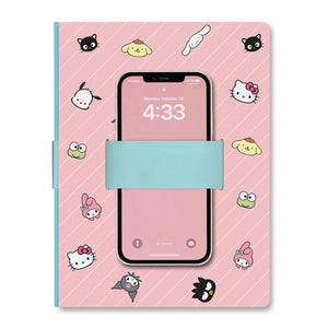 Hello Kitty and Friends x Studio Oh! Pink Pinstripe Casey Notebook with Phone Loop Stationery Studio Oh!