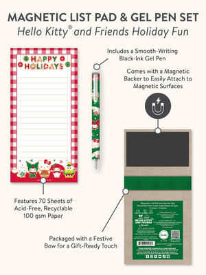 Hello Kitty and Friends x Studio Oh! Holiday Fun Magnetic List Pad & Gel Pen Set