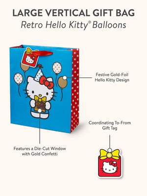 Hello Kitty x Studio Oh! Retro Red Balloons Gift Bag (Large) Gift Bag Sets Studio Oh!