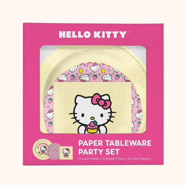 Hello Kitty x Studio Oh! Strawberry Lemonade Paper Tableware Party Set