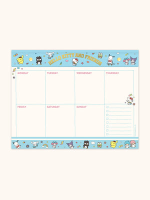 Hello Kitty and Friends x Studio Oh! College Letters Blue Weekly Desk Pad