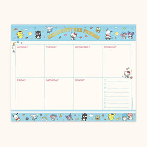 Hello Kitty and Friends x Studio Oh! College Letters Blue Weekly Desk Pad Stationery Studio Oh!