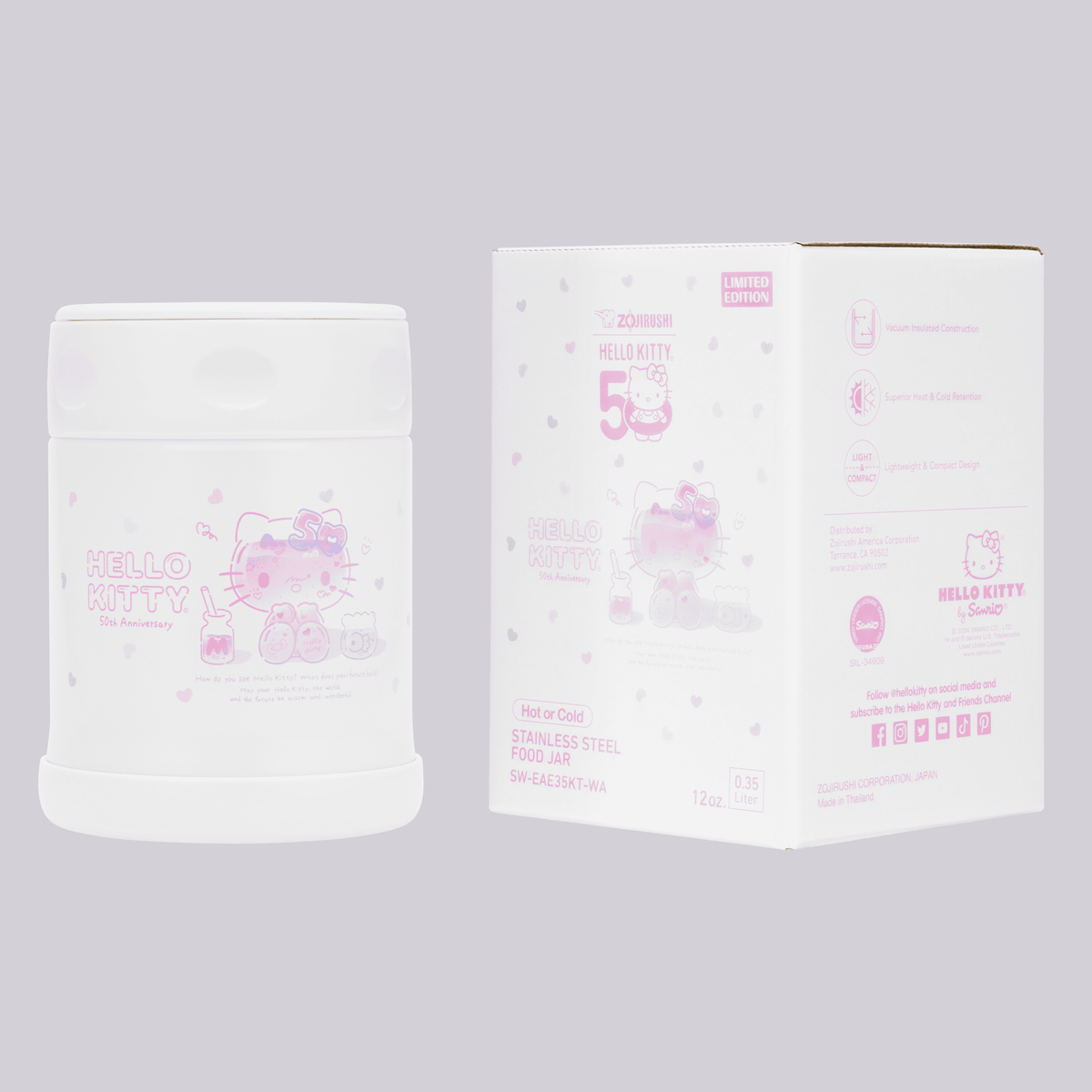 Hello Kitty x Zojirushi 50th Anniversary Stainless Steel Food Jar Home Goods ZOJIRUSHI   