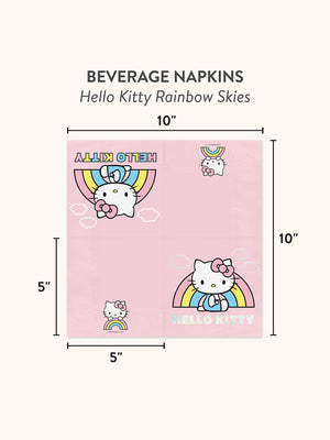 Hello Kitty x Studio Oh! Rainbow Skies Beverage Napkins