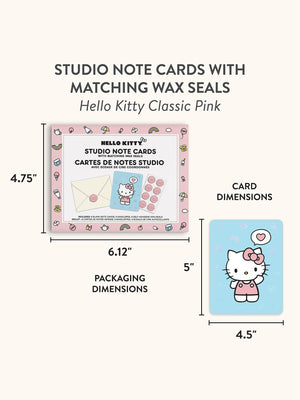 Hello Kitty x Studio Oh! Classic Pink 25-Pc Note Cards & Wax Seals Set