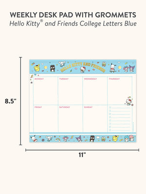 Hello Kitty and Friends x Studio Oh! College Letters Blue Weekly Desk Pad