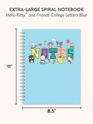 Hello Kitty and Friends x Studio Oh! College Letters Blue Extra-Large Spiral Notebook