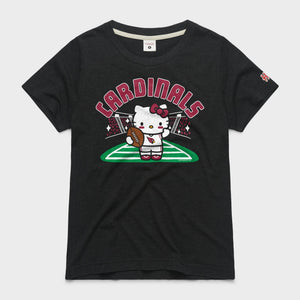 Hello Kitty x Arizona Cardinals Football Tee (Womens) Apparel HOMAGE Charcoal XS