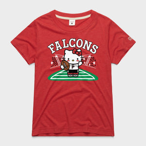 Hello Kitty x Atlanta Falcons Football Tee (Womens) Apparel HOMAGE Red XS