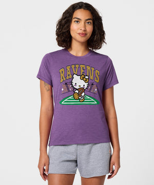 Hello Kitty x Baltimore Ravens Rush Tee (Womens) Apparel HOMAGE