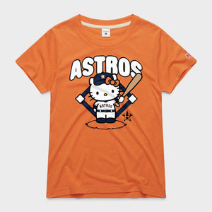 Hello Kitty x Houston Astros Batter Tee (Womens) Apparel HOMAGE Orange XS
