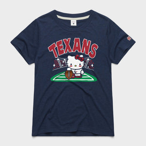 Hello Kitty x Houston Texans Holder Tee (Womens) Apparel HOMAGE Navy XS