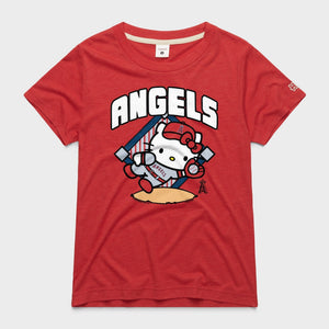 Hello Kitty x Los Angeles Angels Catch Tee (Womens) Apparel HOMAGE Red XS