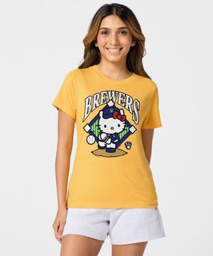 Hello Kitty x Milwaukee Brewers Pitch Tee (Womens) Apparel HOMAGE