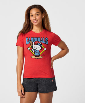 Hello Kitty x St. Louis Cardinals Batter Up Tee (Womens) Apparel HOMAGE