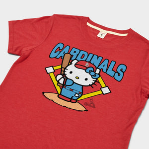 Hello Kitty x St. Louis Cardinals Batter Up Tee (Womens) Apparel HOMAGE