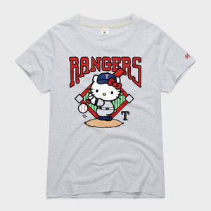 Hello Kitty x Texas Rangers Swing Tee (Womens) Apparel HOMAGE Ash XS