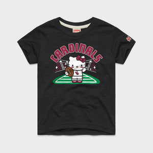 Hello Kitty x Arizona Cardinals Football Tee (Youth) Apparel HOMAGE Charcoal Y2