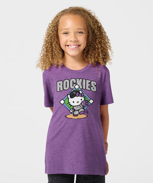 Hello Kitty x Colorado Rockies Throw Tee (Youth) Apparel HOMAGE