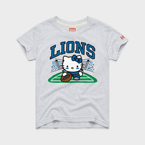 Hello Kitty x Detroit Lions Snap Tee (Youth) Apparel HOMAGE Ash Y2
