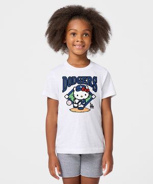 Hello Kitty x Los Angeles Dodgers Pitch Tee (Youth) Apparel HOMAGE