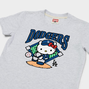 Hello Kitty x Los Angeles Dodgers Pitch Tee (Youth) Apparel HOMAGE