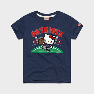 Hello Kitty x New England Patriots Touchdown Tee (Youth) Apparel HOMAGE Navy Y2