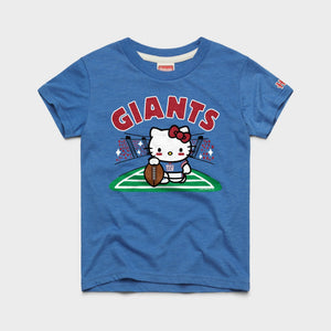 Hello Kitty x New York Giants Holder Tee (Youth) Apparel HOMAGE Royal Blue Y2