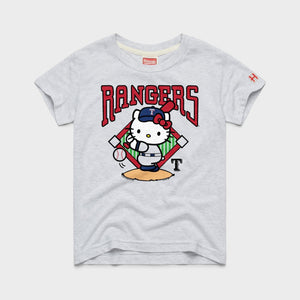Hello Kitty x Texas Rangers Swing Tee (Youth) Apparel HOMAGE Ash Y2