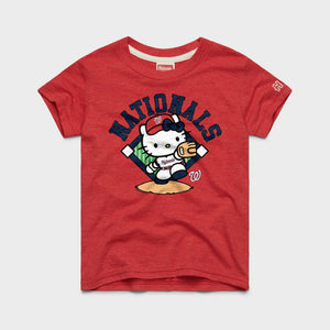 Hello Kitty x Washington Nationals Throw Tee (Youth) Apparel HOMAGE Red Y2