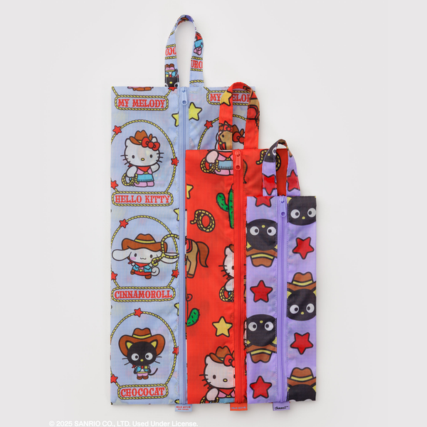 Hello Kitty and Friends x Baggu 3-pc Zipper Pouch Set (Western)