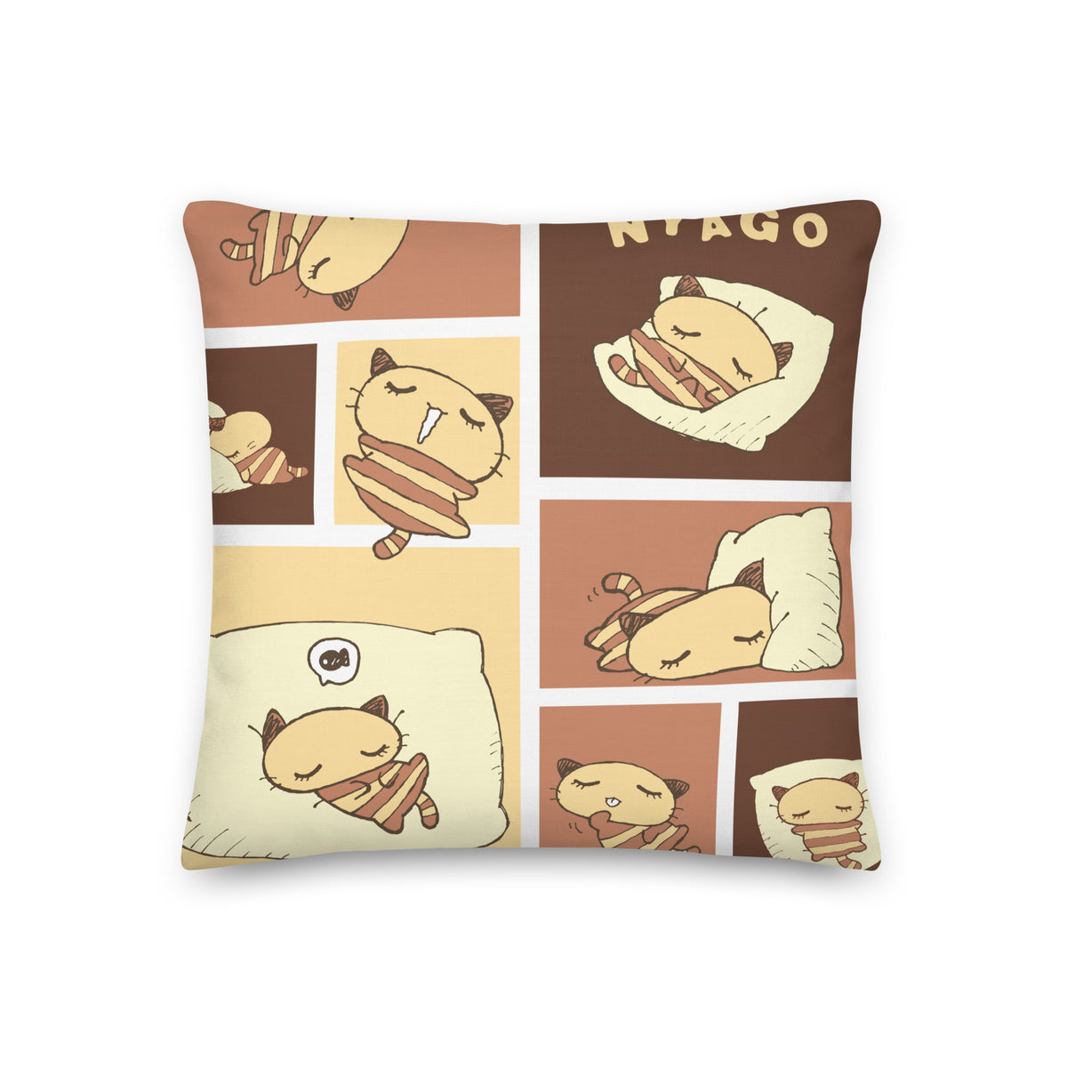 Nyago Lazy Day 18&quot; Square Pillow Home Goods Printful   
