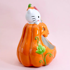 Hello Kitty Big Mouth Pumpkin Ceramic Candy Bowl Home Goods Blue Sky Clayworks