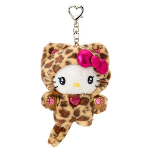 Hello Kitty Brown Plush Mascot Keychain (Leopard Cat Series) Accessory Japan Original