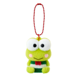 Keroppi Classic Flocked Keychain Mascot Accessory Japan Original