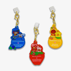 Hello Kitty and Friends x Sonix Strawberry Shortcake Charging Port 3-Pc Charms Set (Apple, Blueberry, Orange) Accessory BySonix Inc.