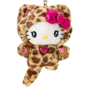 Hello Kitty Brown Plush Mascot Keychain (Leopard Cat Series) Accessory Japan Original