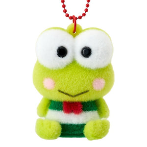 Keroppi Classic Flocked Keychain Mascot Accessory Japan Original