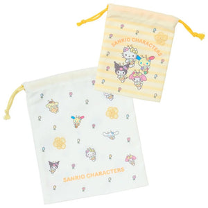 Sanrio Characters 2-pc Drawstring Bag Set (Sweet As Can Bee Series) Bags Japan Original