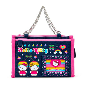 Hello Kitty Mini Zipper Denim Pouch (Heisei Heart Series) Bags Japan Original