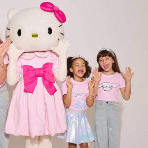 Cinnamoroll x Lola + The Boys Kids Blinged Baby Tee (Pink) Apparel Lola and The Boys NYC INC