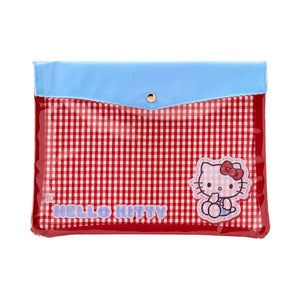 Hello Kitty Gingham Flat Pouch Stationery Japan Original