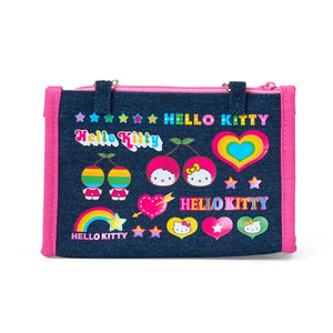 Hello Kitty Mini Zipper Denim Pouch (Heisei Heart Series) Bags Japan Original