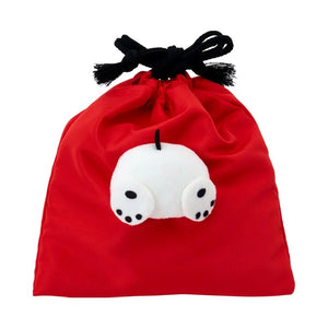 Pochacco Face Plush Drawstring Travel Pouch Bags Japan Original