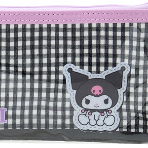 Kuromi Gingham Pencil Pouch Stationery Japan Original
