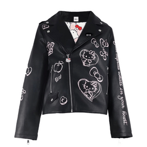 Hello Kitty x Lola + The Boys Kids Graffiti Biker Jacket (Black) Apparel Lola and The Boys NYC INC