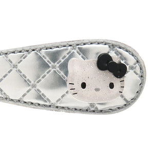 Hello Kitty 2-pc Quilted Hair Clip Set (Silver) Accessory Japan Original