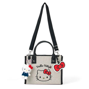 Hello Kitty 2-Way Tote Bag & Charm Bags Japan Original