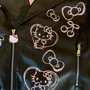 Hello Kitty x Lola + The Boys Kids Graffiti Biker Jacket (Black) Apparel Lola and The Boys NYC INC