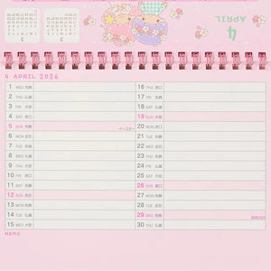 LittleTwinStars 2026 Desk Calendar Stationery Japan Original